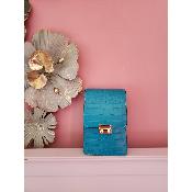 Sac pochette en cuir - Mona - Turquois